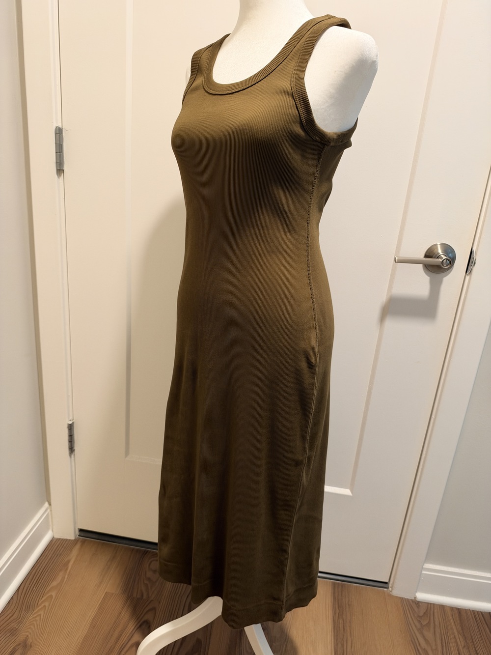 Everlane The '90s Rib Midi Dress – Beech Olive Green